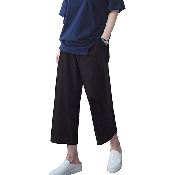 モユル 縦模様 デザイン リネン混 ガウチョパンツ ワイドパンツ M〜L モユル 縦模様 デザイン リネン混 ガウチョパンツ ワイドパンツ M〜L